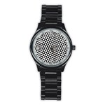 Triangle Pattern Simple Triangular Stainless Steel Round Watch Front