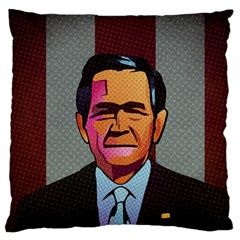 George W Bush Pop Art President Usa Large Cushion Case (two Sides) by BangZart