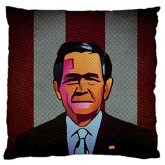 George W Bush Pop Art President Usa Large Flano Cushion Case (one Side) by BangZart