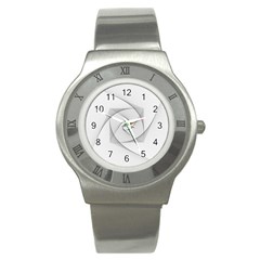 Rotation Rotated Spiral Swirl Stainless Steel Watch
