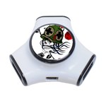 Skull Skeleton Dead Death Face 3-Port USB Hub Front