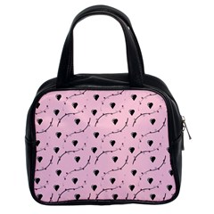 Love Hearth Pink Pattern Classic Handbags (2 Sides) by Celenk