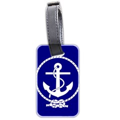 Anchor Flag Blue Background Luggage Tags (two Sides)