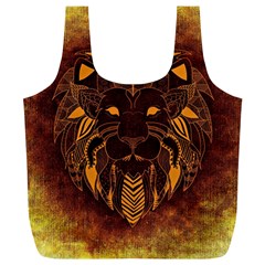 Lion Wild Animal Abstract Full Print Recycle Bags (l) 