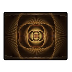 Fractal Copper Amber Abstract Fleece Blanket (small)