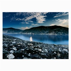 Shore Mountain Water Landscape Large Glasses Cloth