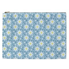 Daisy Dots Light Blue Cosmetic Bag (xxl)  by snowwhitegirl