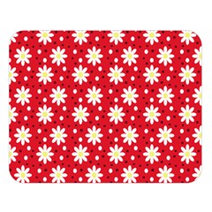 Daisy Dots Red Double Sided Flano Blanket (large)  by snowwhitegirl