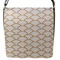 Gold,white,art Deco,vintage,shell Pattern,asian Pattern,elegant,chic,beautiful Flap Messenger Bag (s) by NouveauDesign