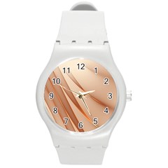 Background Light Glow Abstract Art Round Plastic Sport Watch (m)