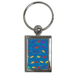Fish Blue Background Pattern Texture Key Chains (rectangle) 