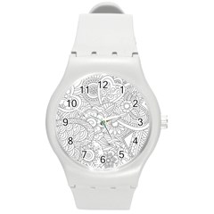Ornament Vector Retro Round Plastic Sport Watch (m)