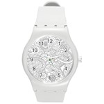 Ornament Vector Retro Round Plastic Sport Watch (M) Front