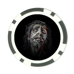 Jesuschrist Face Dark Poster Poker Chip Card Guard