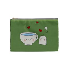Cute Tea Cosmetic Bag (medium)  by Valentinaart