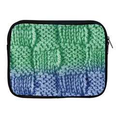 Knitted Wool Square Blue Green Apple Ipad 2/3/4 Zipper Cases by snowwhitegirl
