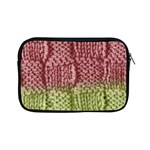 Knitted Wool Square Pink Green Apple iPad Mini Zipper Cases Front