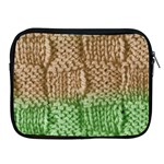 Knitted Wool Square Beige Green Apple iPad 2/3/4 Zipper Cases Front