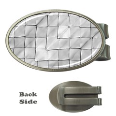 Silver Grid Pattern Money Clips (oval)  by dflcprints
