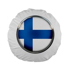 Finland Country Flag Countries Standard 15  Premium Round Cushions by Nexatart