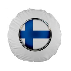 Finland Country Flag Countries Standard 15  Premium Flano Round Cushions by Nexatart