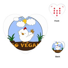 Go Vegan - Cute Chick  Playing Cards (heart) 