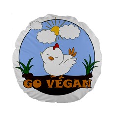 Go Vegan - Cute Chick  Standard 15  Premium Round Cushions