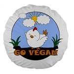Go Vegan - Cute Chick  Large 18  Premium Flano Round Cushions Back