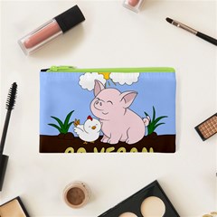 Go Vegan - Cute Pig And Chicken Cosmetic Bag (xs)