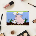 Go Vegan - Cute Pig and Chicken Cosmetic Bag (XS) Back