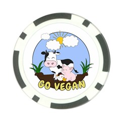 Friends Not Food - Cute Pig And Chicken Poker Chip Card Guard