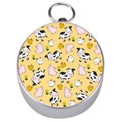The Farm Pattern Silver Compasses