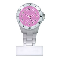 Pink Polka Dots Plastic Nurses Watch