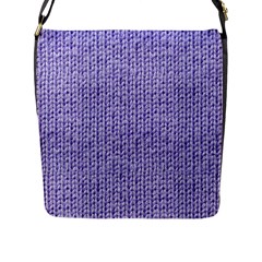 Knitted Wool Lilac Flap Messenger Bag (l)  by snowwhitegirl