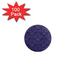 Damask Purple 1  Mini Magnets (100 Pack) 