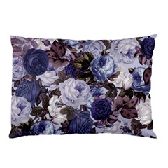 Rose Bushes Blue Pillow Case by snowwhitegirl