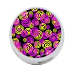 Neon Yellow and Hot Pink Circles 4-Port USB Hub (One Side) Front