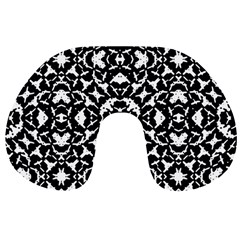 Black And White Geometric Pattern Travel Neck Pillows by dflcprints