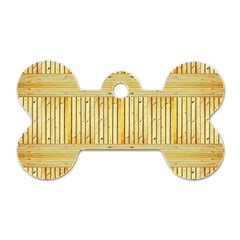 Wood Texture Grain Light Oak Dog Tag Bone (one Side)