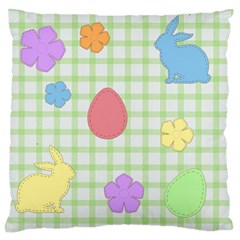 Easter Patches  Large Flano Cushion Case (two Sides)