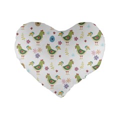Easter Pattern Standard 16  Premium Flano Heart Shape Cushions
