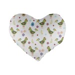 Easter Pattern Standard 16  Premium Flano Heart Shape Cushions Front