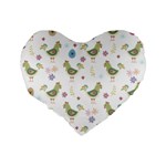 Easter Pattern Standard 16  Premium Flano Heart Shape Cushions Back