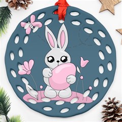 Easter Bunny  Ornament (round Filigree)