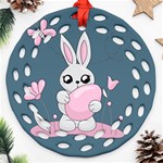 Easter bunny  Ornament (Round Filigree) Front