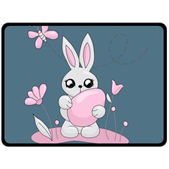 Easter Bunny  Double Sided Fleece Blanket (large) 