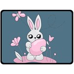 Easter bunny  Double Sided Fleece Blanket (Large)  80 x60  Blanket Back
