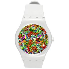 Pattern-21 Round Plastic Sport Watch (m)