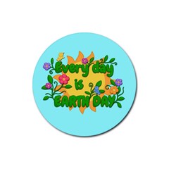 Earth Day Rubber Round Coaster (4 Pack)  by Valentinaart