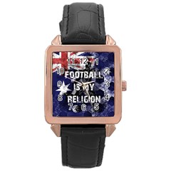 Football Is My Religion Rose Gold Leather Watch  by Valentinaart